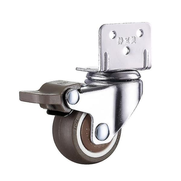 Møbelhjul Vugge Gummihjul -l Type Svingbart Stille Bremse 1.5 Inch