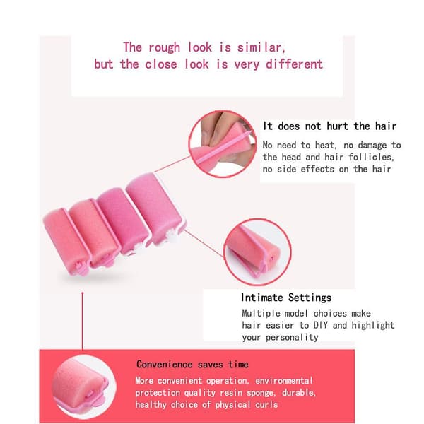 Sponge Hair Rollers Foam Styling Wave Curler 12/24 Pcs 12PCS