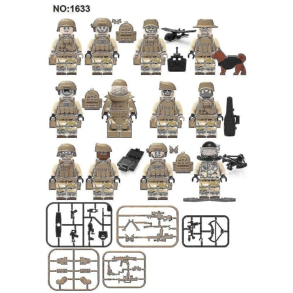 Navy Seals 12 Militær Serie Byggeklodser Med Våben Drenge Byggeklodser