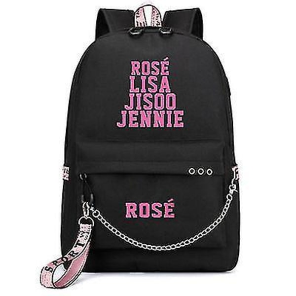 Blackpink Park Caiying Lisa Samme Ryggsekk Student Skolesekk Ryggsekk Koreansk Versjon USB Lading Veske Tilpasning
