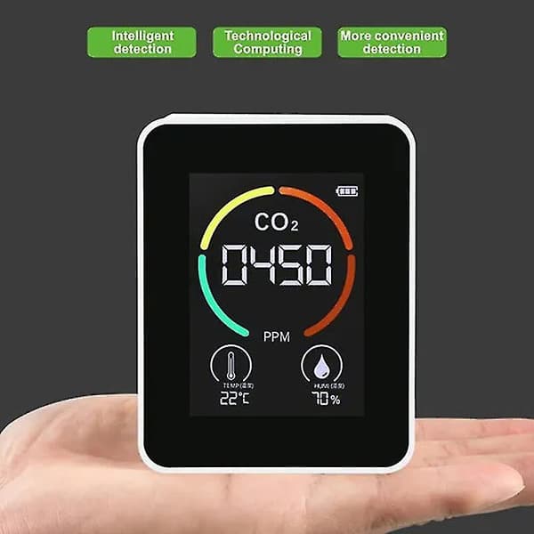 Air Detector Pm2.5 Pm10 Co2 Formaldehyde Temperature Detector Multifunctional White