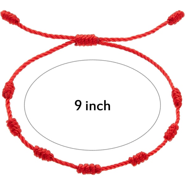 6 Pieces Summer String Bracelets Red Bracelet Red Cord Bracelet Adjustable Kabbalah Red Kn