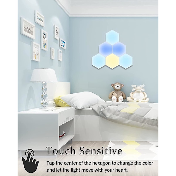 Hexagon Lights With Remote,smart Diy Hexagon Wall Lights, Dual Control Hexagonal Led Light Wall Panels With Usb-power