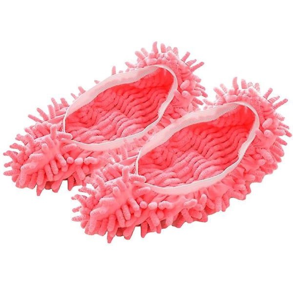 Cleaning Mop Slippers Shoes Cover Soft Reusable Foot Sock Pink