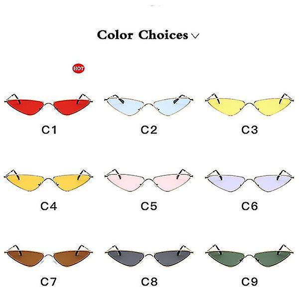 Europe And America Trend New Small Frame Fashion Sunglasses Triangle Blue