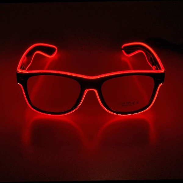 Neon Rave Glow LED-lasit Red