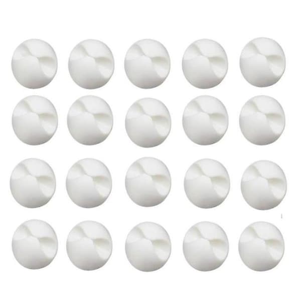 20 stk. Kabeloprul Organizer Kabelclips Skrivebordsoprydder White