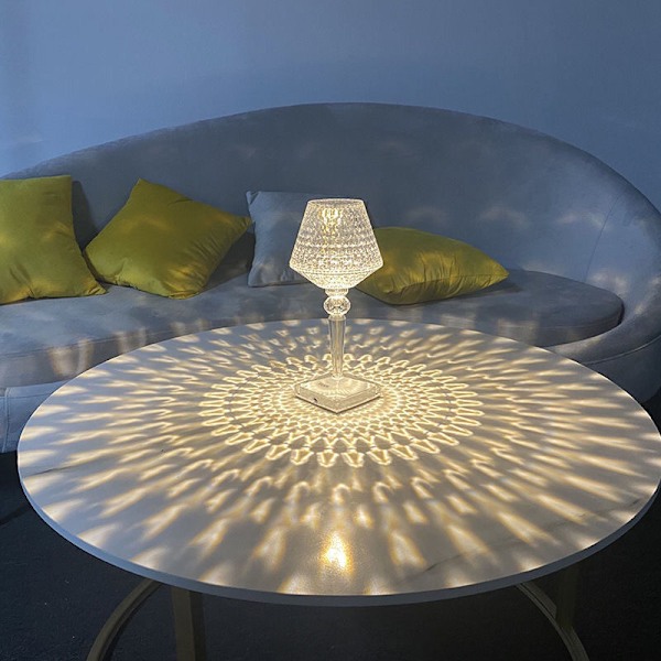 Diamantkrystal Bordlampe Soveværelse Sengelampe Suspenderet Linje Atmosfære Lampe 3color 12hours