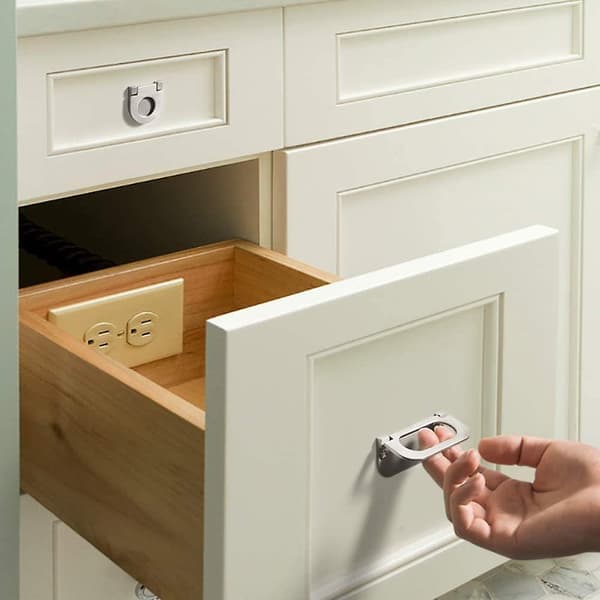 4pcs Invisible Cupboard Handles Drawer Handle Flush Wardrobe Handles Knobs For Furniture Drawer Cabinet Wardrobe