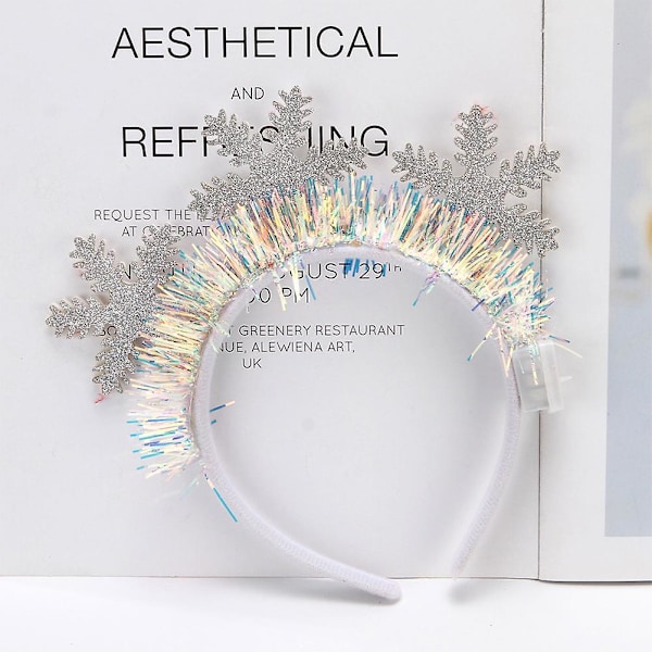 Christmas Themed Hair Hoop Glowing Princess Hairstyle Headband For Women Girls
