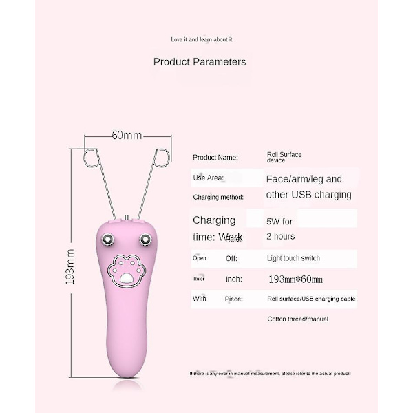 Female Face Remover Face Extractor Facial Hair Remover Beauty Care Machine Cotton Thread Epilator Pink