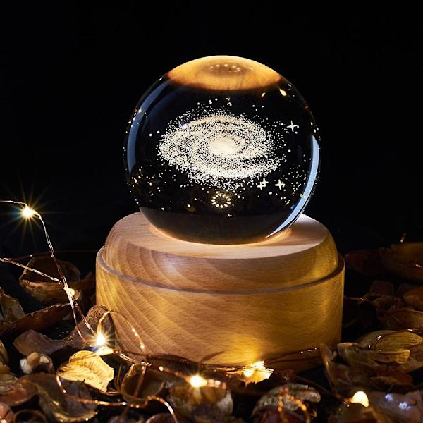 Music Box 3d Crystal Music Boxes , Luminous Rotating Ball Musical Box Dimmable style 3