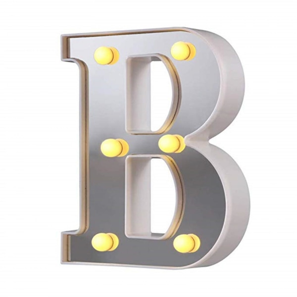LED Marquee Bokstavlamper 26 Alfabet Lysende Bokstaver Skilt Perfekt For Nattlys Bryllup Bursdagsfest Julelampe Hjemme Bar Dekor B09 B