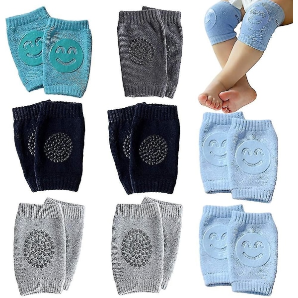 8 Pairs Of Baby Knee Pads Crawling Aid With Rubber Dots Anti-slip