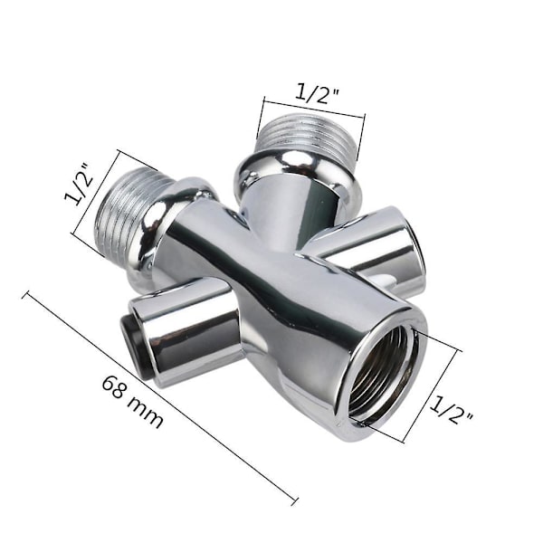 Dusjhode Vannsplitter Vannseparator Adapter 1/2\" Hannutløp Hunninngang 3-veis Plast Diverter Baderomsbeslag 1 stk