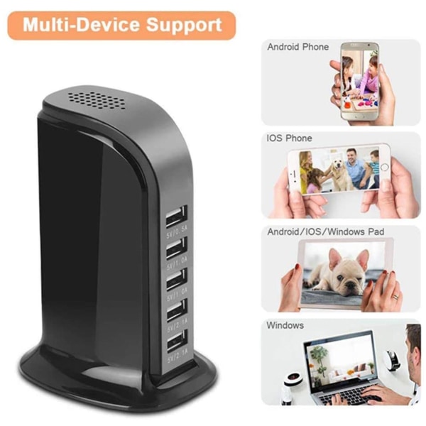 HD 4K Mini Wifi Lader Kamera Skjult Sanntids Overvåking Bevegelsesdeteksjon Loop-opptak EU Plug