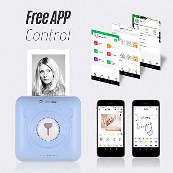 Portable Smart Photo Printer For Ios & Android Phone blue