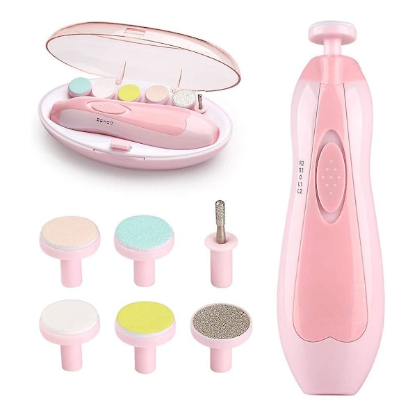 Elektrisk Baby Negletrimmer, Sikker Baby Neglefil Til Nyfødte Pink
