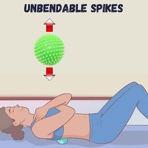 Hård Pigget Massagebold til Smertelindring - Zoneterapi, Nakke - Lacrosse Bold Massage Green