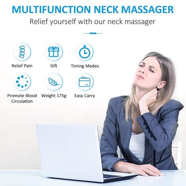 Neck Massager Pain Relief, Cordless Intelligent Neck Massager Dark gray