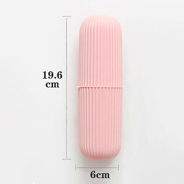 2pcs Portable Toothbrush Kits Case Toothpaste Cup Holder Protect Storage Box Travel Pink