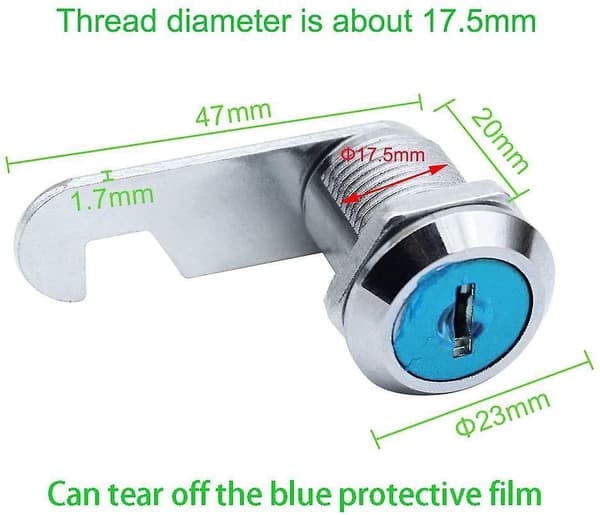4 Pack Mailbox Lock Cam Lock Cylinder Zinc Alloy Cupboard Locker Letter Box Locks Silver 20mm Long