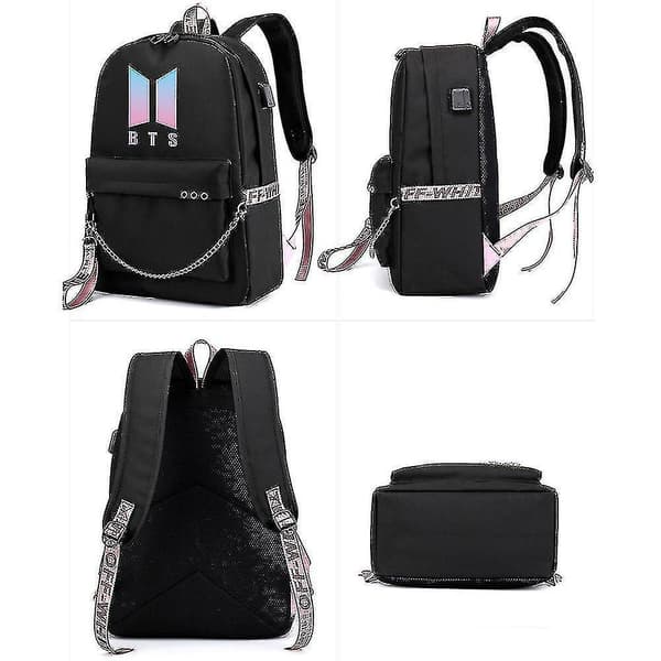 Bts Ryggsekk Søt USB Lade Skoleveske