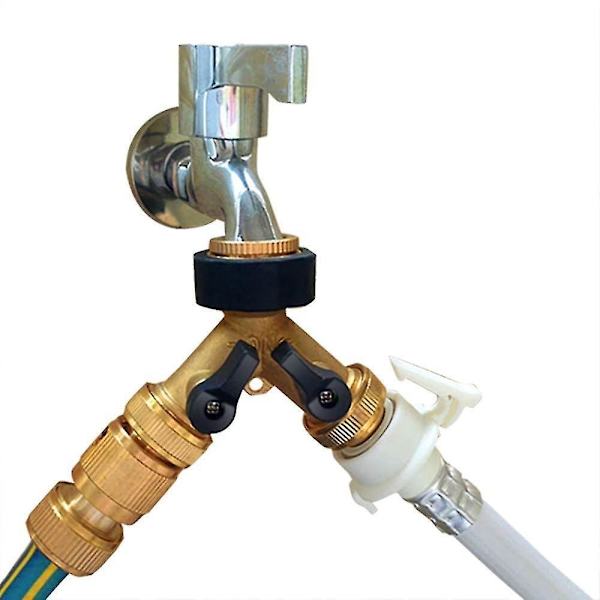 2 Way Solid Brass Pants Splitter 2-way Pants Connector With Shut Off/on Valves
