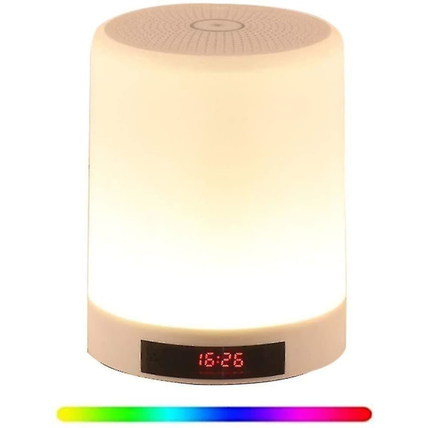 Bluetooth Speaker Led Lamp, 3 Touch Dimmable Modes And 7 Colors Alarm Clock