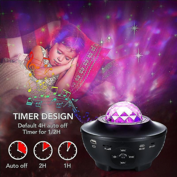 Led Galaxy Starry Night Light Projector Ocean Star Sky Party Speaker Lamp Remote