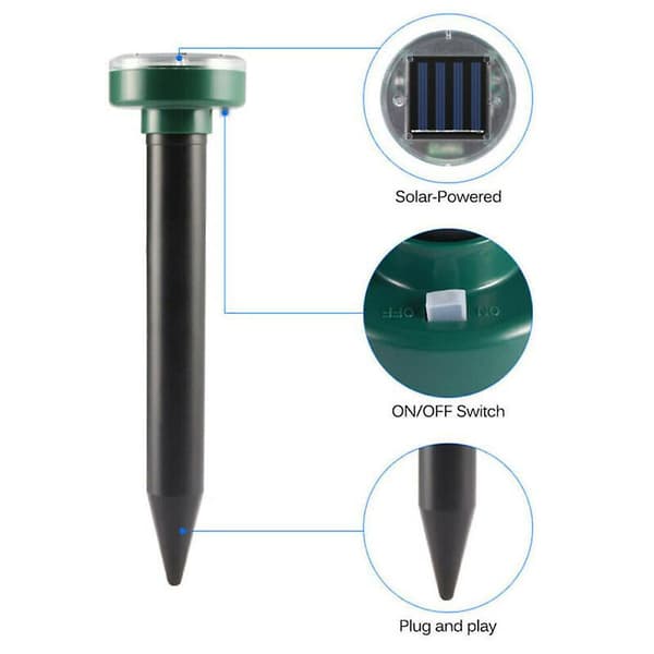 4x Solar Ultrasonic Mice Rat Repellent Fox Pest Scarer Deterrent