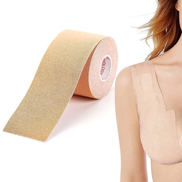 Rintateippi, Nännipaikat, Vedenkestävä Rintojen Nostoteippi, Joustava Mukava Rintateippi, Olkaimeton Liimautuva Skin Color 7.5cm*5m