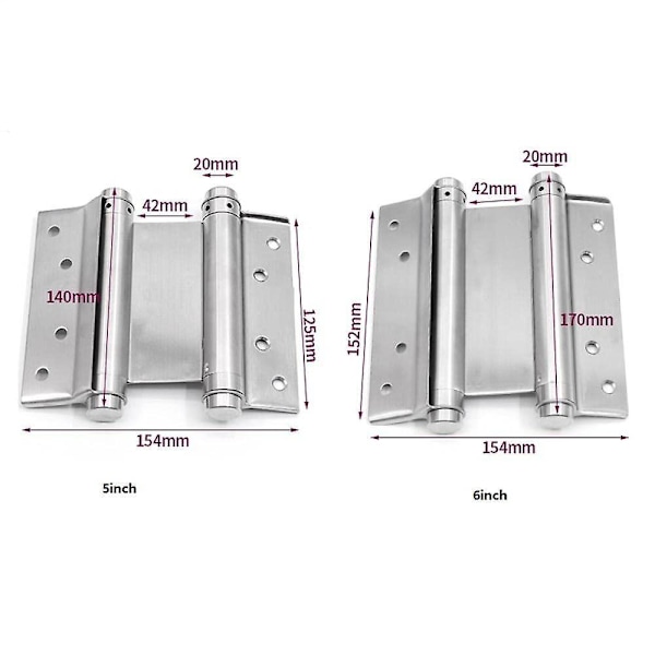 2pcs 5 Inch Double Action Spring Hinges For Saloon Cafe Swing Doors 1pcs 5in