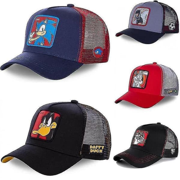 Ny Anime Snapback Caps - Bomulls Baseball Hip Hop Hatt Dame (KNUCKLES RØD)