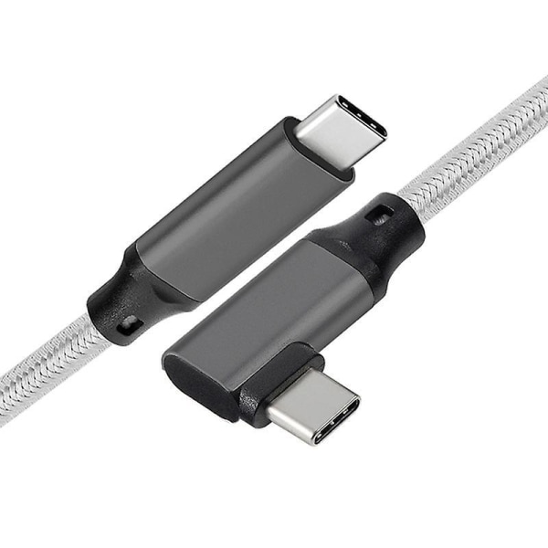 Link Cable 5m Type-c To Type-c Braided 90 Degree Signal Booster 6gbps Data Transfer - Virtual Reality Headset Gaming Pc Grey 1M