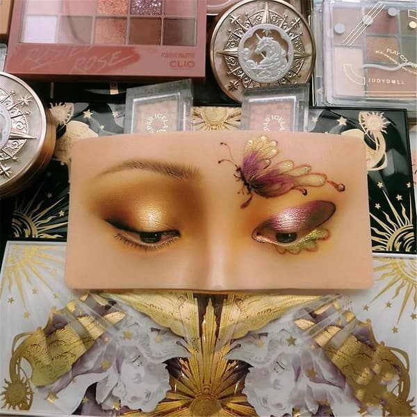 Makeup Practicing Aid Face Eyes Make Up Practice Training Mannequin Silicone Board For Cosmetologist