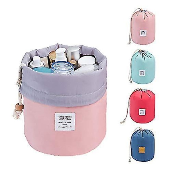 Large Capacity Multifunctiona With Drawstring Cylinder Multiple Pockets Cosmetic Bags