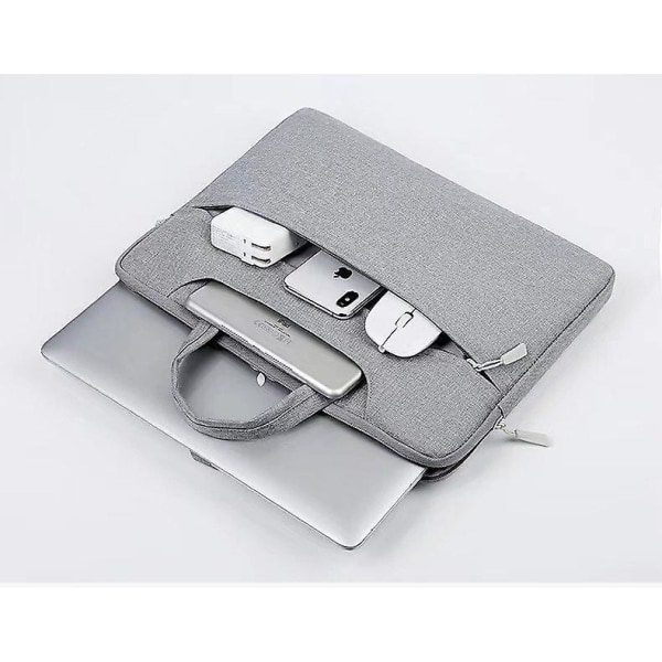 14-15 Inch Waterproof Laptop Sleeve Briefcase Bag With Hidden Handle/shoulder Strap Gray 15 15.6inch