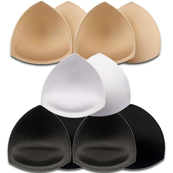 5 Pairs Bra Pads Inserts,removable, Air Cotton,foam Sponge,breathable (3colors, C/d/e Cup)