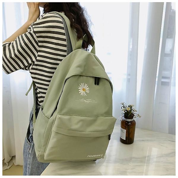 New Solid Backpack Girl School Bags For Teenage School Bag Nylon Daisy Printing Bag Black blue