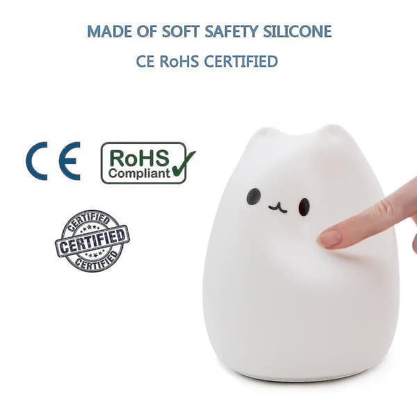Cat Lamp, Remote Control Silicone Kitty Night Light For Kids Toddler