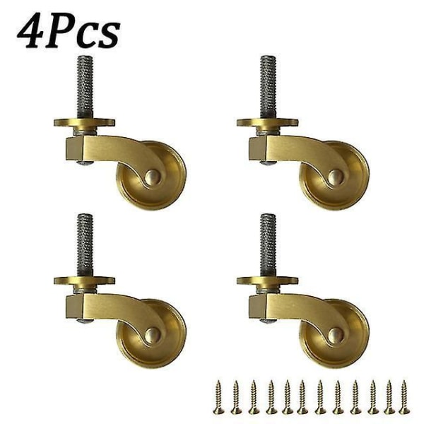 1/4 stk. Universelle møbelhjul antikke hjul vintage messing 4pcs