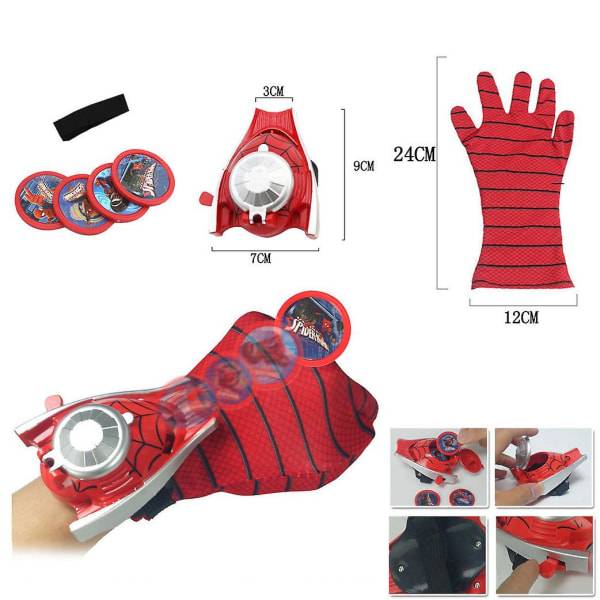 Kids Boy Spiderman Costume Cosplay Suit Kids Toy Spider-man Glove,transmitter Kids-XL-140cm