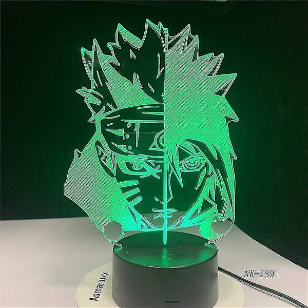 7 Colors Changing Led 3d Uchiha Sasuke Modelling Table Lamp Anime Home Decor Light