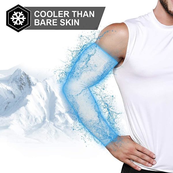 2 Par Sol UV Beskyttende Kølende Arm Sleeves Til Mænd & Kvinder, UPF 50 White
