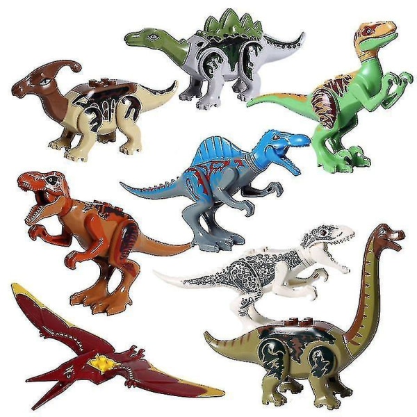 8pcs Dinosaur Building Blocks Toys,buildable Dinosaur Building Blocks Figures T Rex,triceratops, Velociraptor