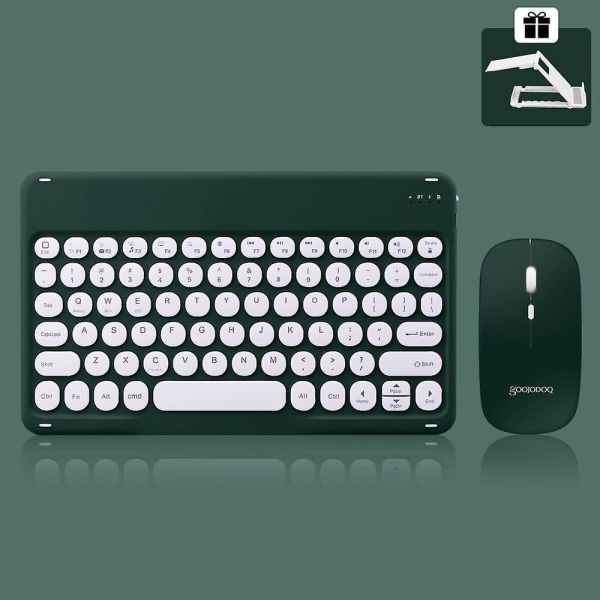 Ipad Keyboard And Mouse Combo, Wireless Bluetooth Keyboard Dark Green C