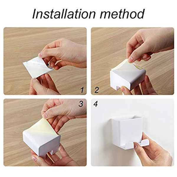 3 Pcs Wall Mount Remote Control Holder, Abs Wall Mount Storage Box For Cell Phone Charging Holder, Remote Control Storage Box