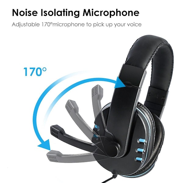 Hi-fi Gaming Headset Computer Headphones With Microphone For Pc Ps4 Xbox One Black Red