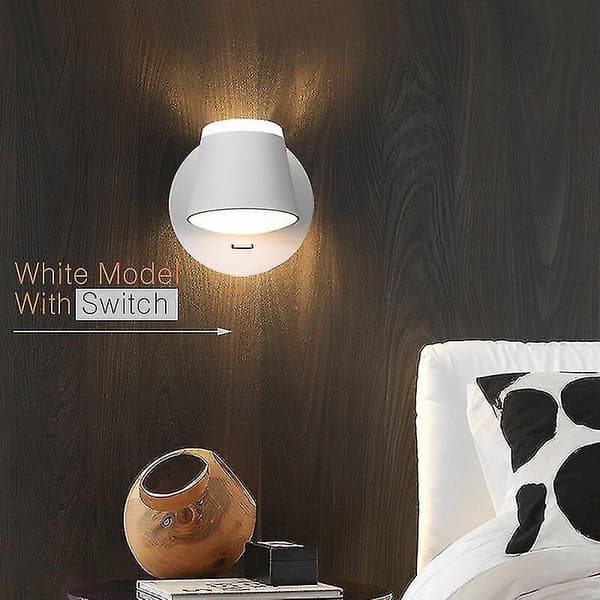 Free Rotatable Wall Lamp With Switch Bedside Night Lights Living Room Hotel Aisle Surface Mounted Le